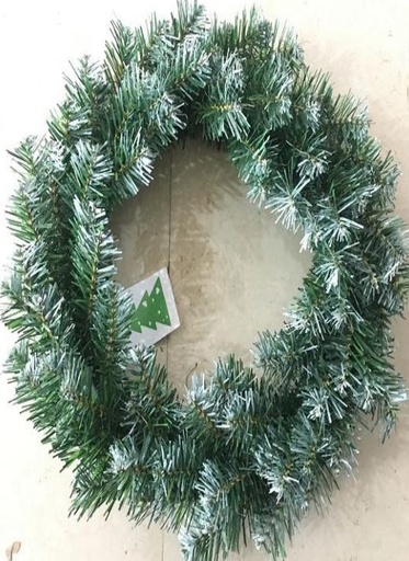 [HT5018] 17.7&quot; White Head Christmas Wreath (12 pcs/ctn)