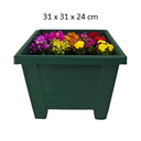 15LT Squarel Flower Pot, Green (56 pc/bag)