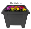 30LT Squarel Flower Pot, Grey (48 pc/bag)