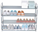 4-Tier Plastic Gray Shoe Rack (6 pcs/ctn)