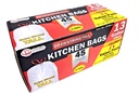 45 pc 13 Gallon Garbage Bags w. Draw String,0.9mil (6 box/ctn)