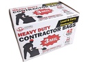 20 pc Black 42 Gallon Construction Garbage Bags, 3 mil (6 box/ctn)