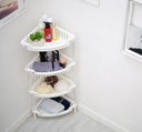 34.4x13"x9" 4 Layer OffWhite Plastic Corner Shelf (12 pc/ctn