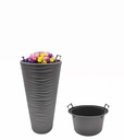 5.5LT Flower Vase, Anthracite (13 pc/ctn)