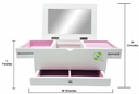 2 Drawer Jewelry Box with Up-Right Mirror (4 pcs/ctn)