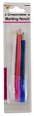 3 pc Dressmaker Water Soluble Pencils w Brush (288 pcs/ctn)