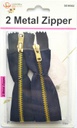 2 pc Brass Zipper Set, Mixed Colors (288 pcs/ctn)