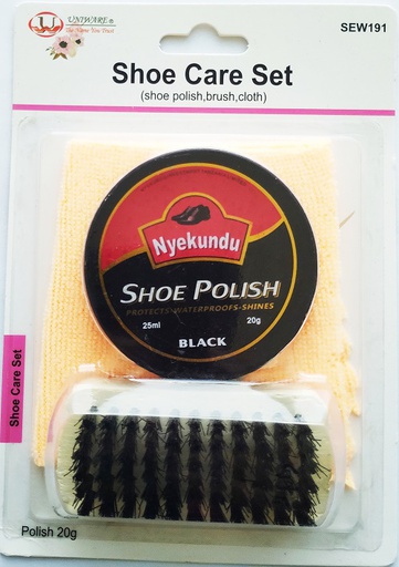 [SEW191] 25ml Black Shoe Polish and Brush Set (144 pcs/ctn)