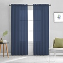54"x84" Aria Voile Rod Pocket Window Curtain, Navy Blue(24 pc/ctn)
