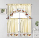 27"x36", 54"x14" Lena Kitchen Curtain Set(12 pc/ctn)