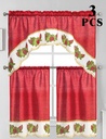 27"x36", 54"x14" Lena Kitchen Curtain Set(12 pc/ctn)