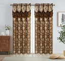 54"x84" Mira Double Layer Jacquard Window Curtain w. Attached Valance (12 pc/ctn)