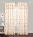 54"x84" Flower Embroidered Window Curtain (12 pcs/ctn)