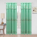 54"x 84" Elena Faux Silk Embroidery Rod Pocket Window Curtain w. Valance and Satin Backing (12 pc/ctn)