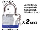 Stainless Steel Pad Lock and 3 Keys Set (48 sets/ctn)