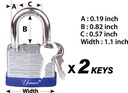 Stainless Steel Pad Lock and 3 Keys Set (48 sets/ctn)