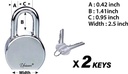 Stainless Steel Pad Lock and Keys Set (24 sets/ctn)