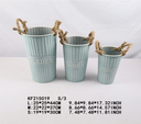 3 Size Metal Flower Pot Set with Handles (10 sets/ctn)