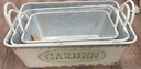3 Size Rectangular Metal Flower Planter Set with Handles (6 sets/ctn)