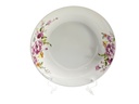 10" Porcelain Round  Plate, Pink Flower (12 pc/ctn)