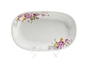 12" Porcelain Oval Plate, Pink Flower (12 pc/ctn)