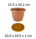 0.6LT Villa Flower Pot with Tray, 125X102mm (120 pc/ctn)