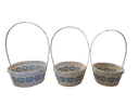 Bamboo Basket Set of 3, 19X10X32, 21X11X34, 24X11X37cm (24 set/ctn)