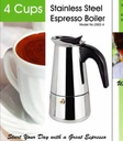 4 Cups Stainless Steel Espresso Coffee Pot (12 pcs/ctn)