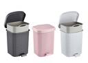 8 Liter Knit Design Pedal Dustbin, 22,6x23.5x 27.6cm, mixed color(6 pc/ctn)