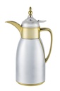 1.05QT(1000ml) Silver & Gold Plated Vacuum Flask with Push Button Lid (6 pc/ctn)