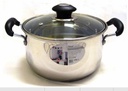 Stainless Steel Sauce Pot with Glass Lid 2.8QT 7.0" (6 pcs/ctn)