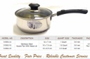 Stainless Steel Sauce Pan with Glass Lid 1.6QT 7.0" (6 pcs/ctn)