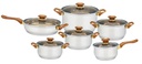 12 pc 304 Stainless Steel Cookware Set w Glass Lid (2 set/ctn)