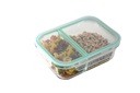 1040ml Glass Rectangle Container with Divider (12 pcs/ctn)