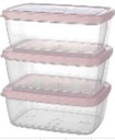 3 pc 1200ml Rectangle Air Tight Food Container (12 sets/ctn)