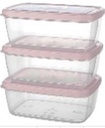 3 pc 1200ml Rectangle Air Tight Food Container (12 sets/ctn)