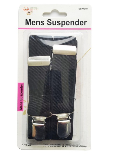[SEW019] Black Resizable Elastic Suspenders (144 pcs/ctn)