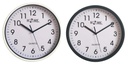 9.8" Black/White Round Plastic Clock (6 pcs/ctn)