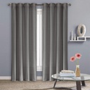 54"x84" Madison Faux Silk 70% Blackout Grommet  Black Window Curtain (12 pcs/ctn)
