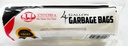 25 pc 4 Gallon Garbage Bags, White (60 roll/ctn)
