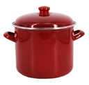 Red Enamel Deep Stock Pot with Lid 8.5" (4 pcs/ctn)